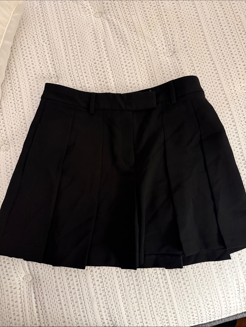 Express Black Pleated Skirt with Front Tabs